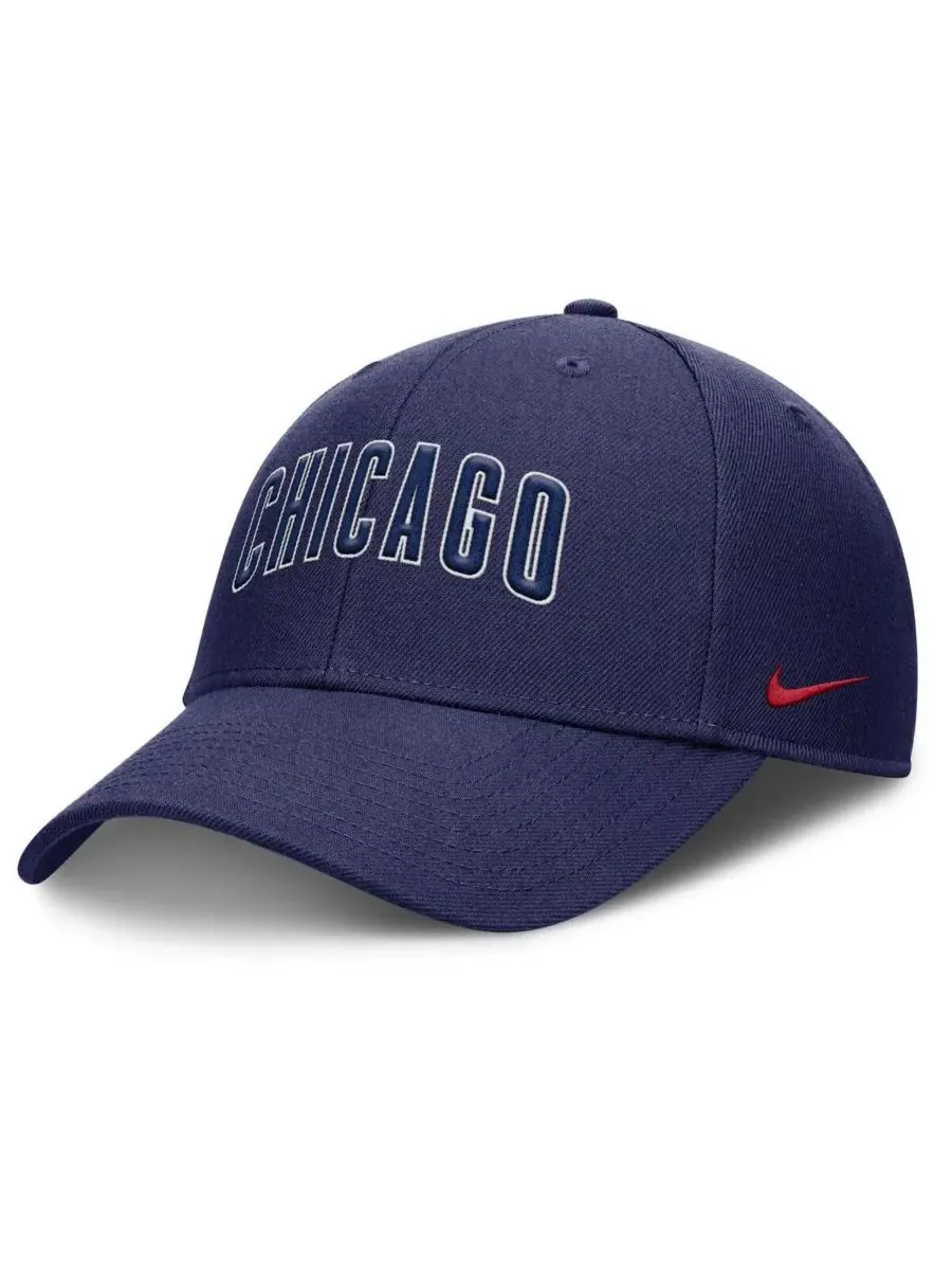 Nike Мужская темно-синяя кепка Chicago Cubs Rise Gaberdine с регулируемым размером — изображение 3 из 4, темно-синий