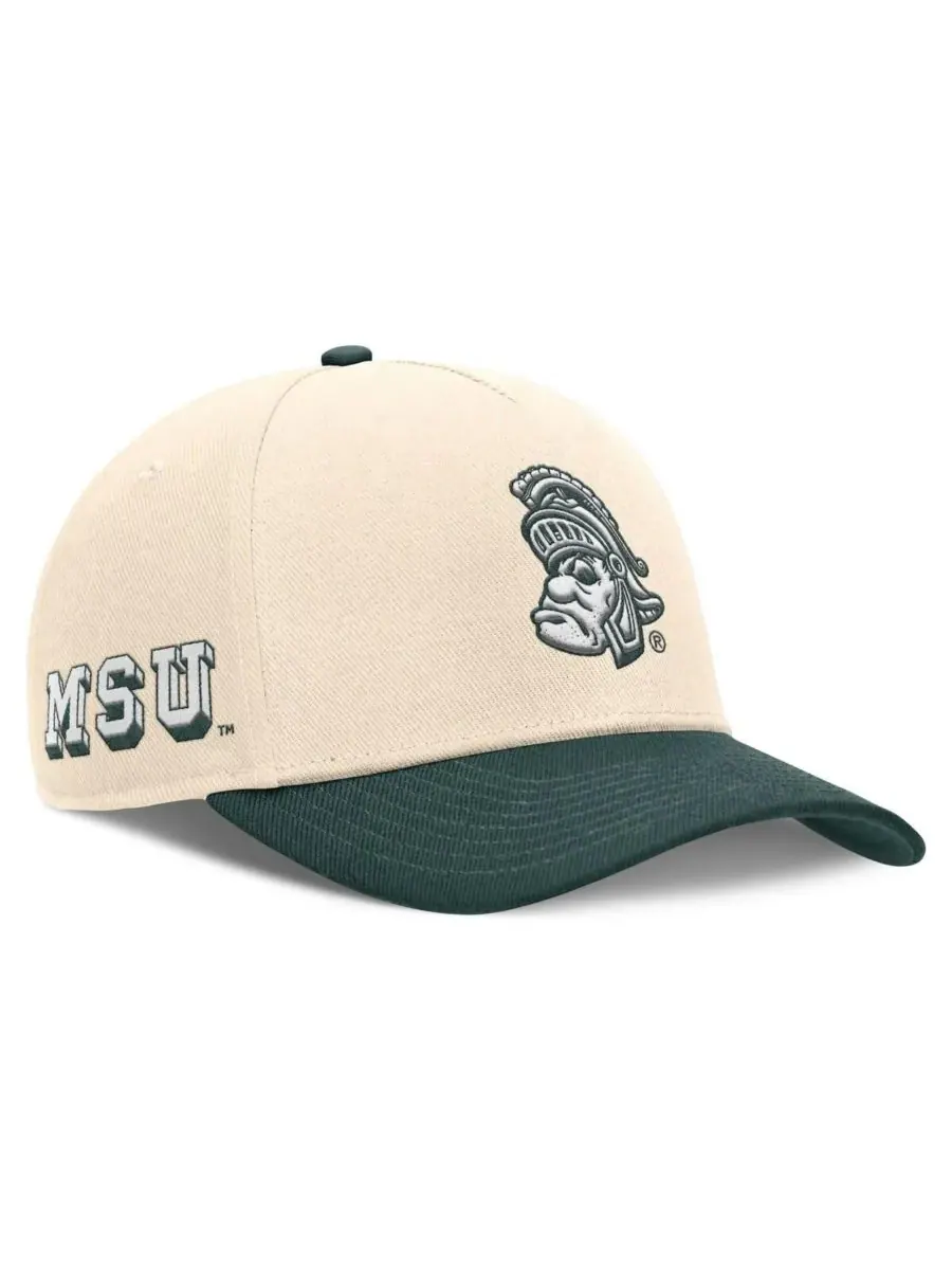 Nike Мужская регулируемая кепка Michigan State Spartans Academic Rise Dri-FIT — изображение 1 из 4, натуральный зеленый