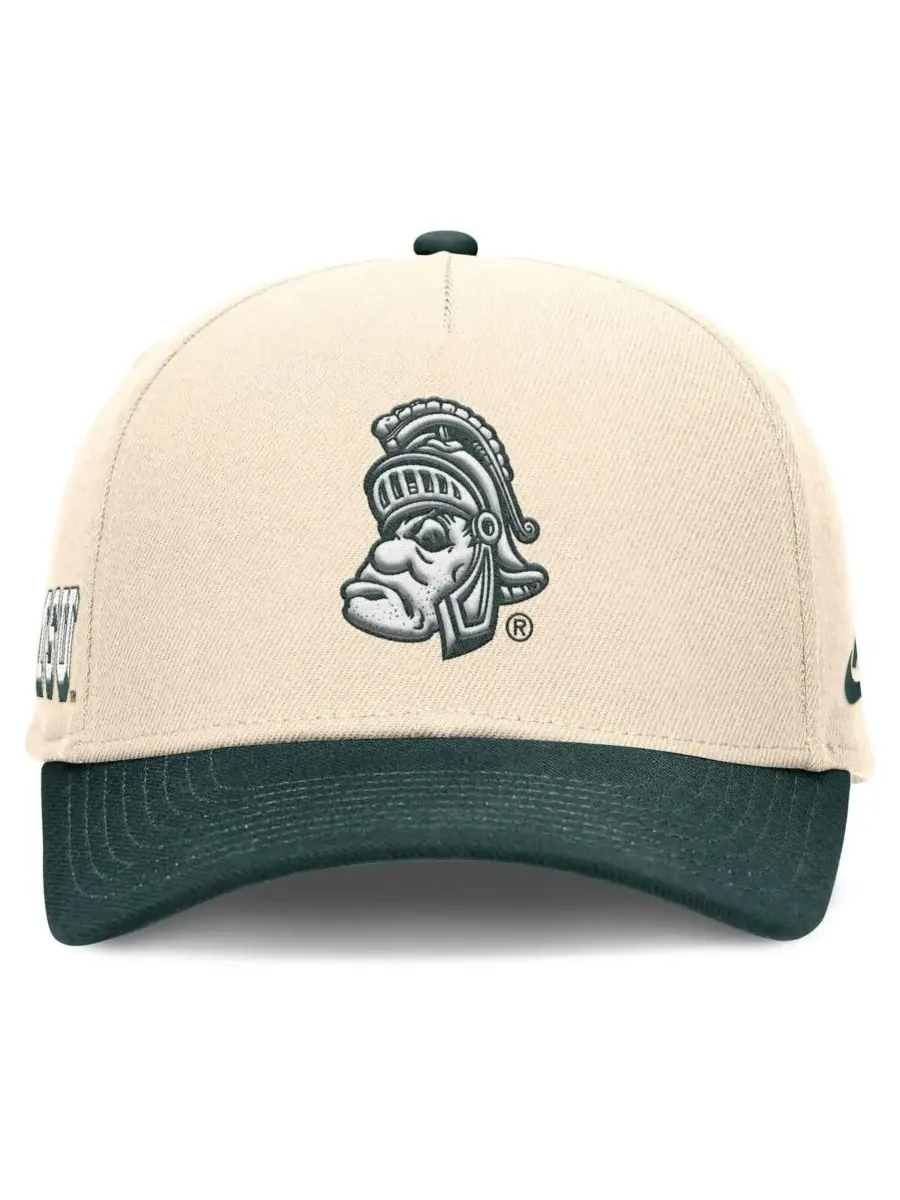 Nike Мужская регулируемая кепка Michigan State Spartans Academic Rise Dri-FIT — изображение 2 из 4, натуральный зеленый