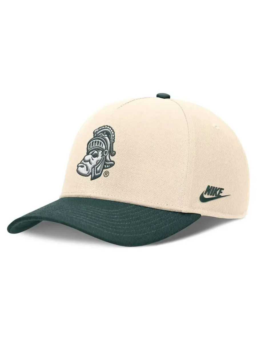 Nike Мужская регулируемая кепка Michigan State Spartans Academic Rise Dri-FIT — изображение 3 из 4, натуральный зеленый
