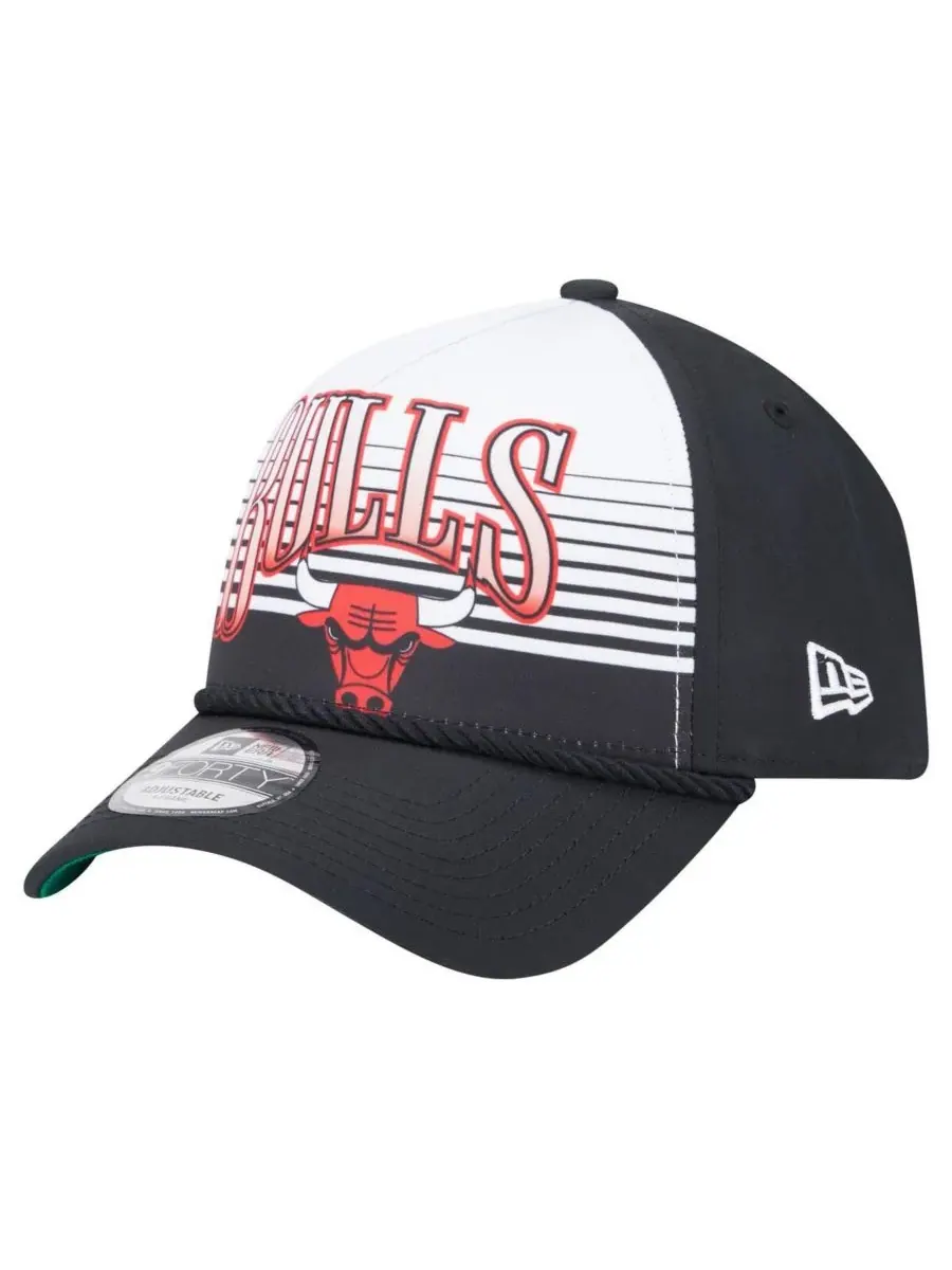 New Era Мужская черная регулируемая кепка Chicago Bulls Throwback Gradient A-Frame 9FORTY — изображение 1 из 4, черный