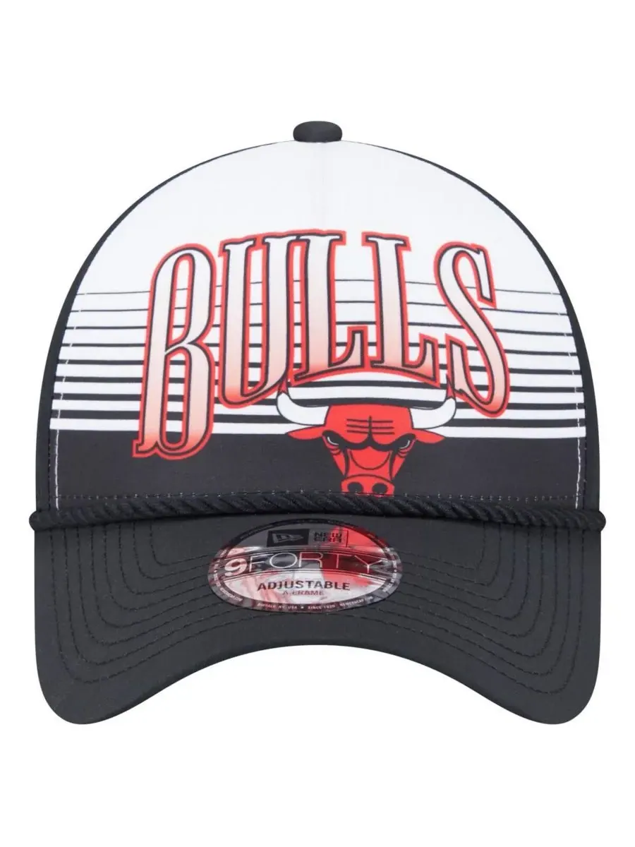 New Era Мужская черная регулируемая кепка Chicago Bulls Throwback Gradient A-Frame 9FORTY — изображение 2 из 4, черный