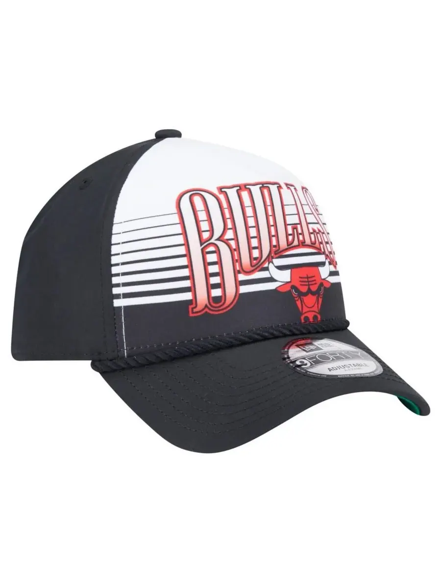 New Era Мужская черная регулируемая кепка Chicago Bulls Throwback Gradient A-Frame 9FORTY — изображение 3 из 4, черный