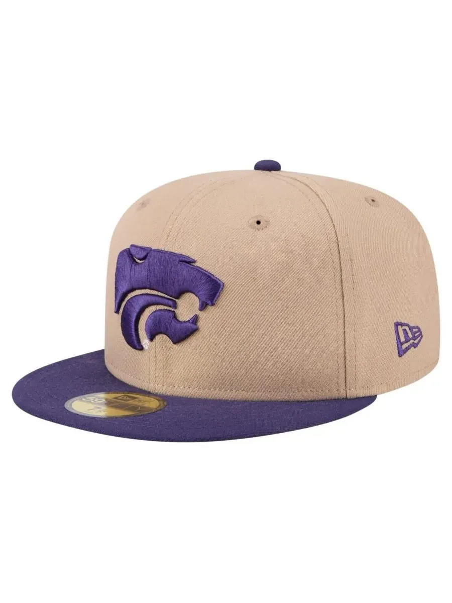 New Era Мужская кепка 59FIFTY цвета хаки с двухцветной символикой команды Kansas State Wildcats — изображение 1 из 4