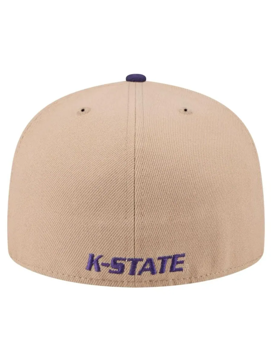 New Era Мужская кепка 59FIFTY цвета хаки с двухцветной символикой команды Kansas State Wildcats — изображение 4 из 4