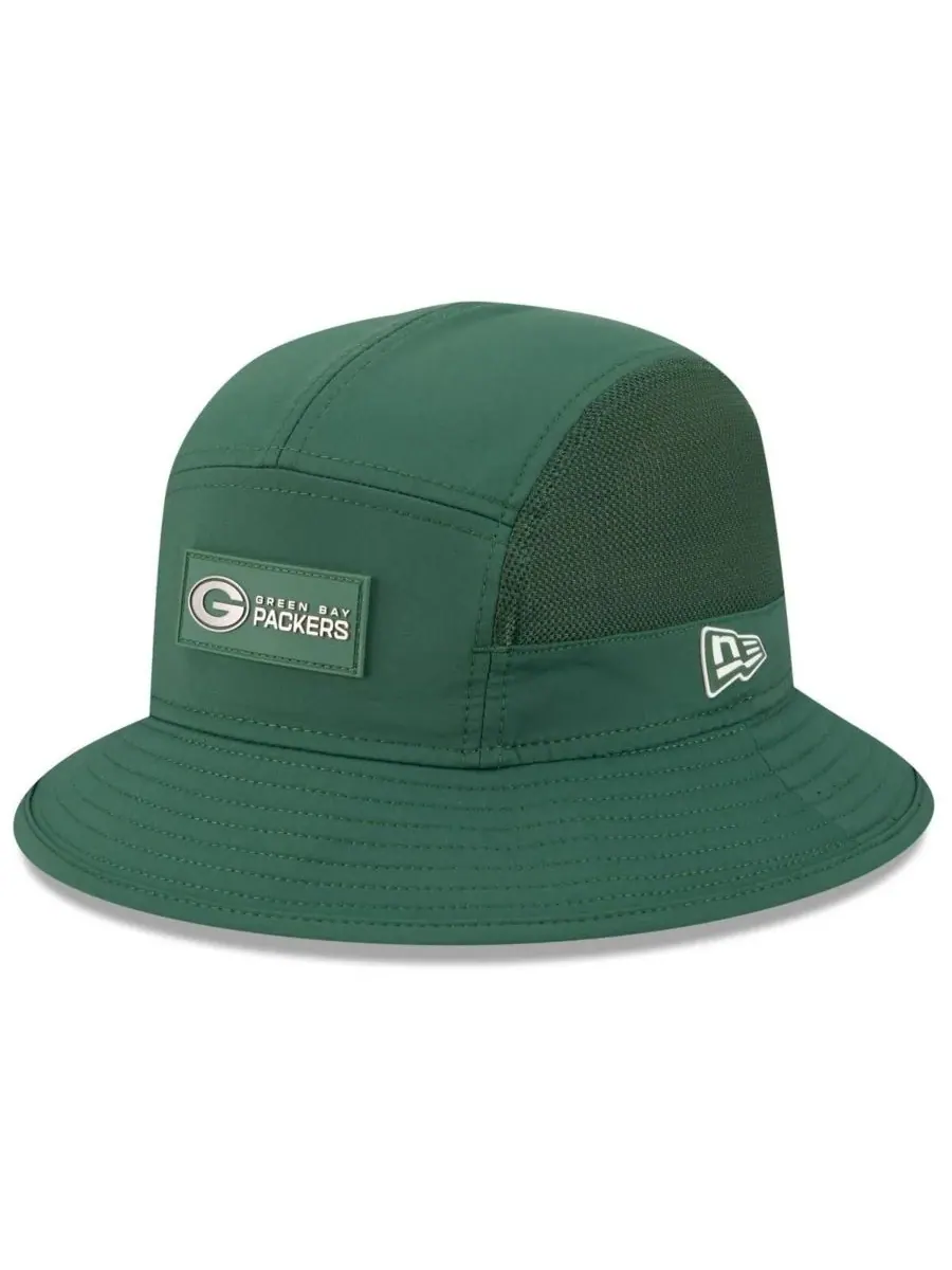 New Era Мужская зеленая панама Green Bay Packers 2025 Sideline — изображение 1 из 5, зеленый