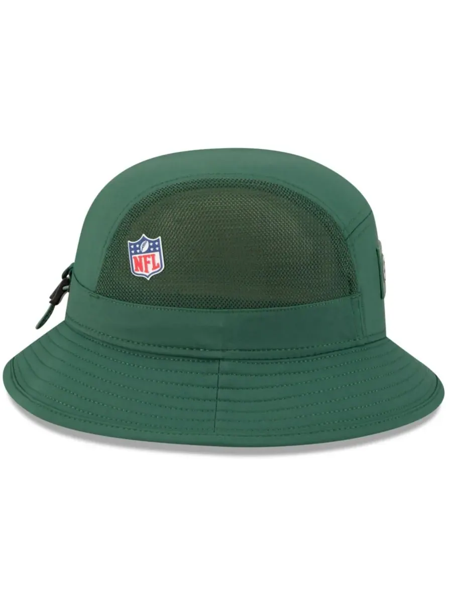 New Era Мужская зеленая панама Green Bay Packers 2025 Sideline — изображение 3 из 5, зеленый