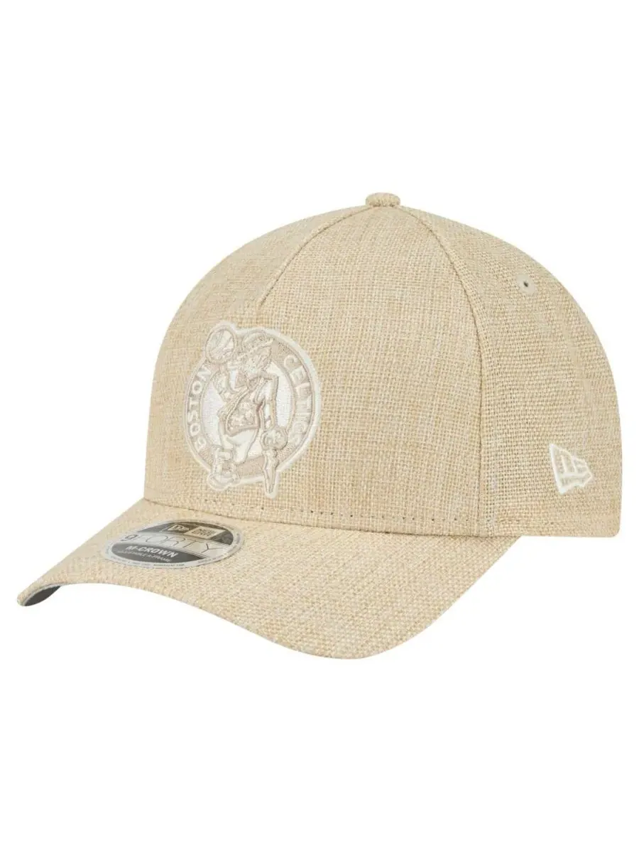 New Era Мужская бейсболка Boston Celtics Injection Woven A-Frame 9FORTY с регулируемым размером — изображение 1 из 4, бежевый