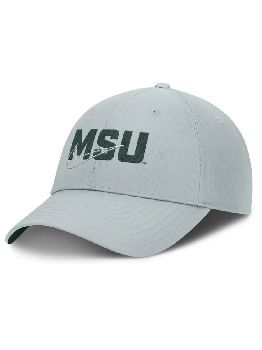 Nike Мужская серая регулируемая кепка Michigan State Spartans Club Prep Performance — изображение 1 из 4, серый
