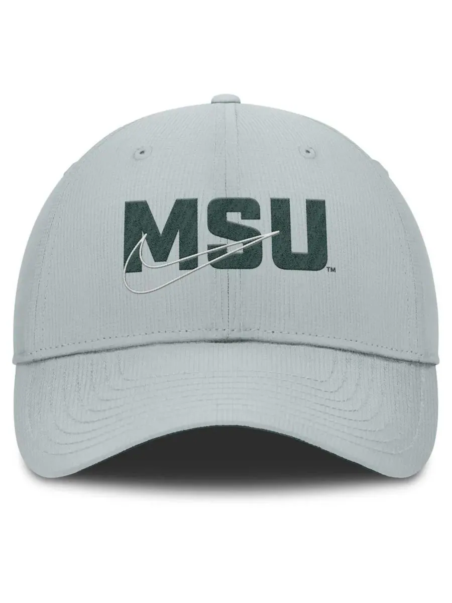 Nike Мужская серая регулируемая кепка Michigan State Spartans Club Prep Performance — изображение 2 из 4, серый
