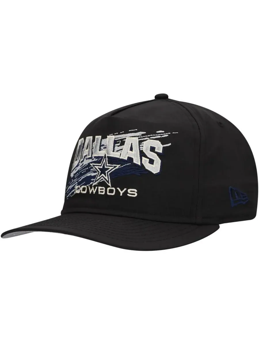 New Era Мужская черная бейсболка-снепбек Dallas Cowboys Throwback с логотипом команды в стиле ретро — изображение 1 из 4