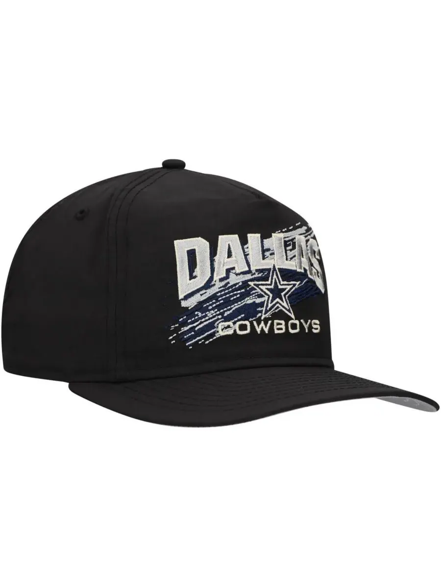 New Era Мужская черная бейсболка-снепбек Dallas Cowboys Throwback с логотипом команды в стиле ретро — изображение 3 из 4