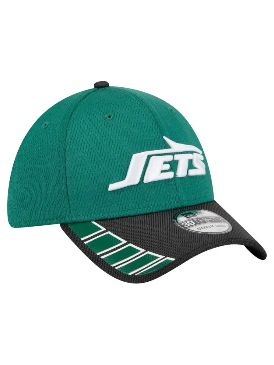 New Era Мужская зеленая кепка New York Jets Visor Hit 39THIRTY Flex Hat — изображение 4 из 5, зеленый