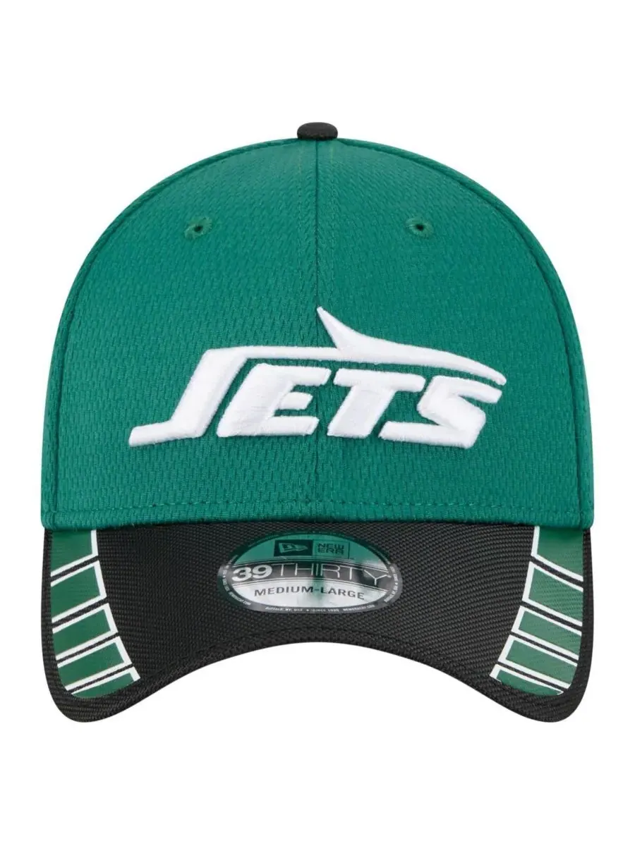 New Era Мужская зеленая кепка New York Jets Visor Hit 39THIRTY Flex Hat — изображение 5 из 5, зеленый