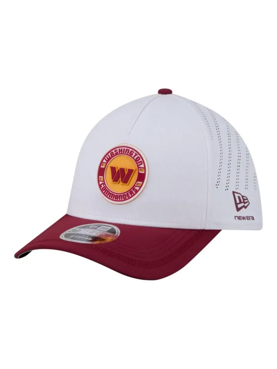 Кепка New Era Washington Commanders Patch 39THIRTY A-Frame M-Crown с перфорацией — изображение 1 из 5, серый бордовый