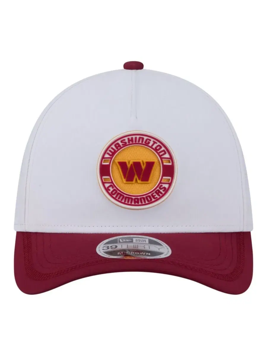Кепка New Era Washington Commanders Patch 39THIRTY A-Frame M-Crown с перфорацией — изображение 2 из 5, серый бордовый