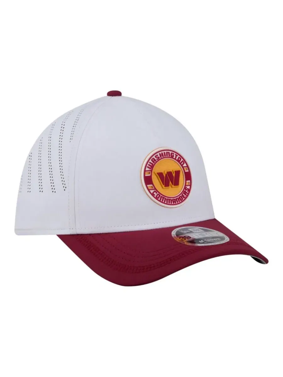 Кепка New Era Washington Commanders Patch 39THIRTY A-Frame M-Crown с перфорацией — изображение 3 из 5, серый бордовый