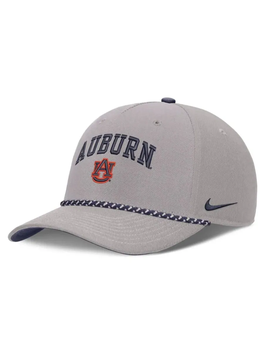 Кепка Nike Primetime Rise Rope с регулируемой застежкой, Auburn Tigers — изображение 1 из 5, серый темно-синий