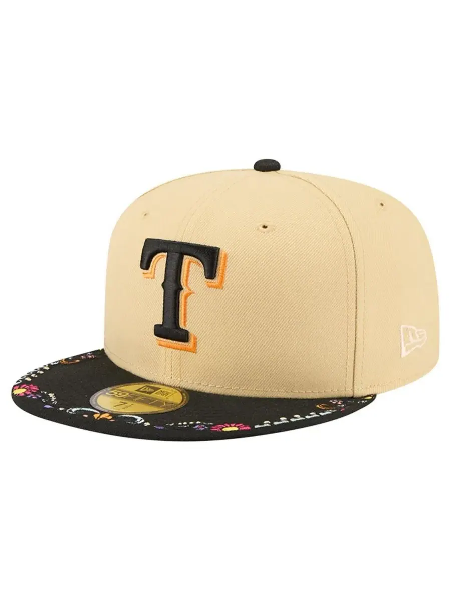 Бейсболка 59FIFTY с вышивкой Texas Rangers New Era — изображение 1 из 5, светлый бежевый