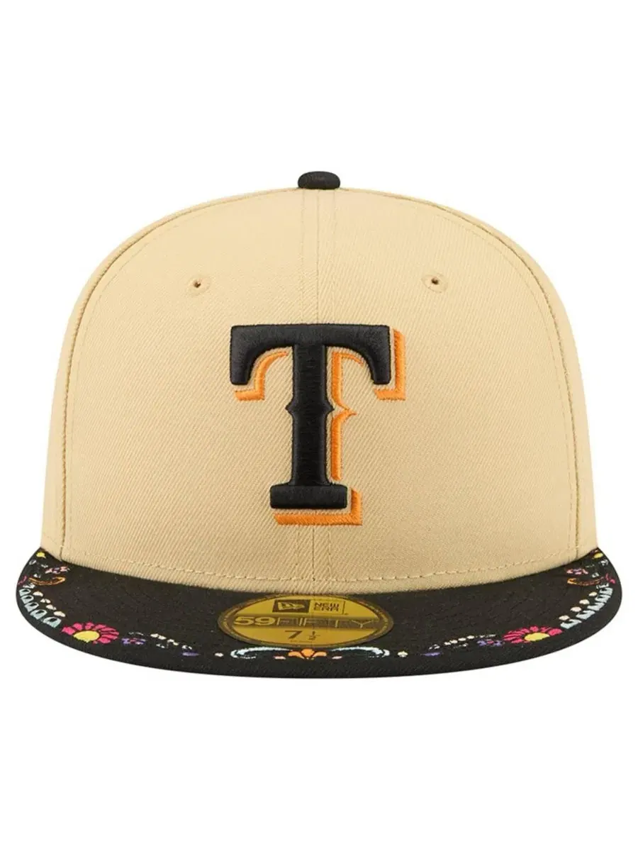 Бейсболка 59FIFTY с вышивкой Texas Rangers New Era — изображение 2 из 5, светлый бежевый