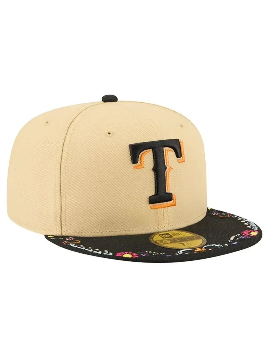 Бейсболка 59FIFTY с вышивкой Texas Rangers New Era — изображение 3 из 5, светлый бежевый