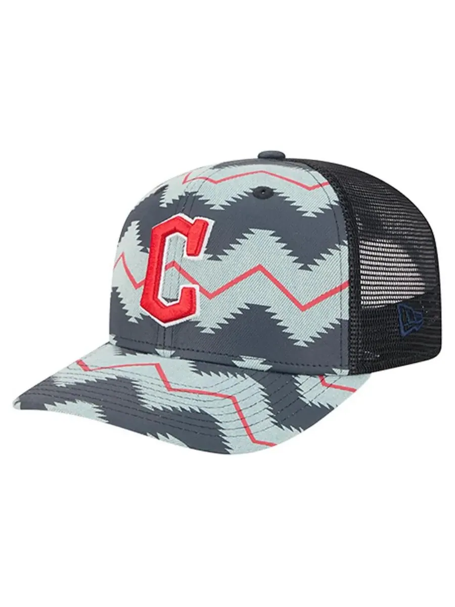 New Era Мужская джинсовая/темно-синяя регулируемая кепка Cleveland Guardians Aztec Denim 9SEVENTY — изображение 1 из 5