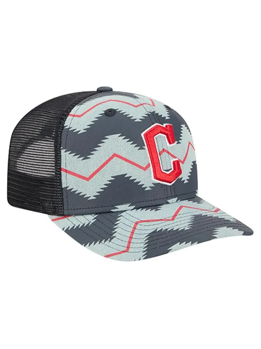 New Era Мужская джинсовая/темно-синяя регулируемая кепка Cleveland Guardians Aztec Denim 9SEVENTY — изображение 4 из 5