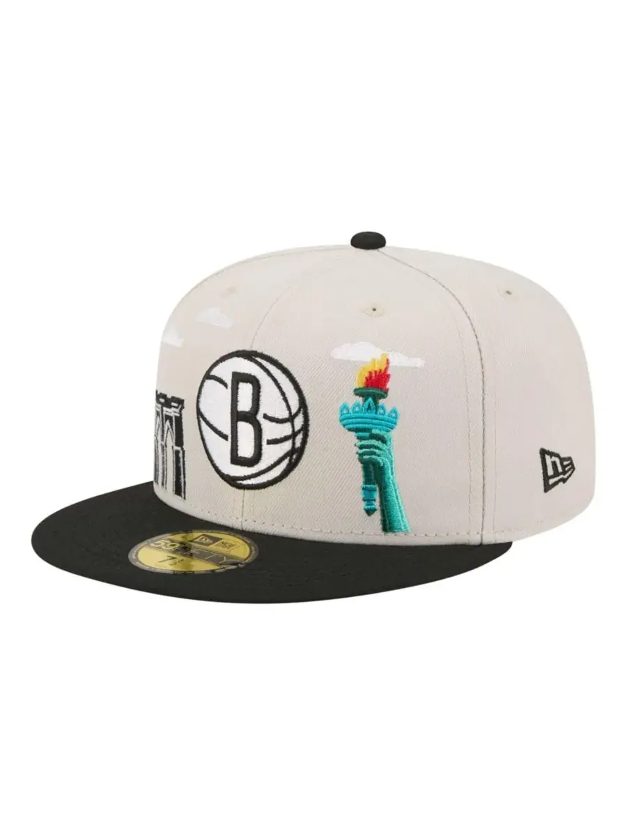 Кепка New Era Brooklyn Nets Localized City Icon 59FIFTY — изображение 1 из 7, бежевый черный