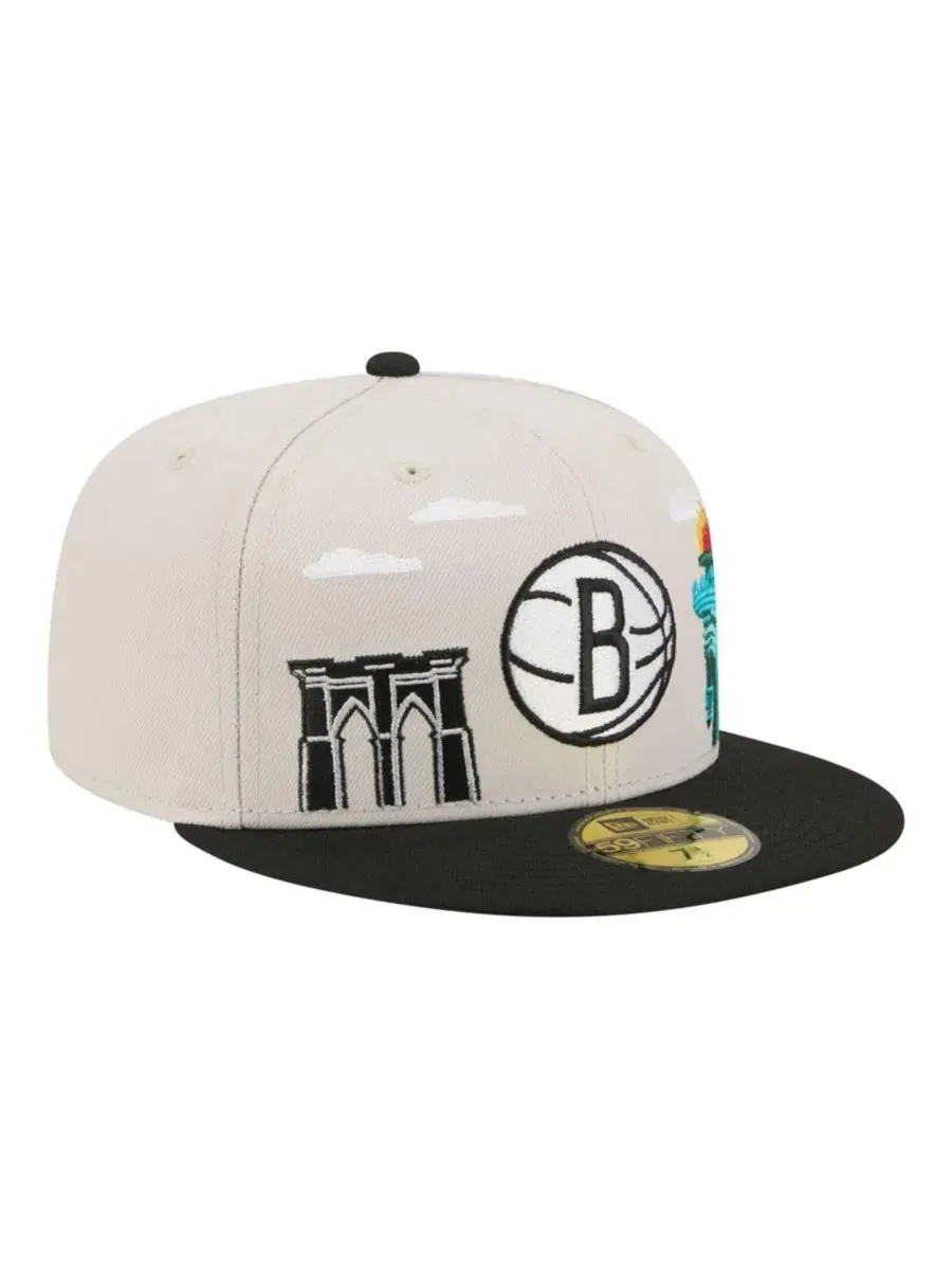 Кепка New Era Brooklyn Nets Localized City Icon 59FIFTY — изображение 3 из 7, бежевый черный
