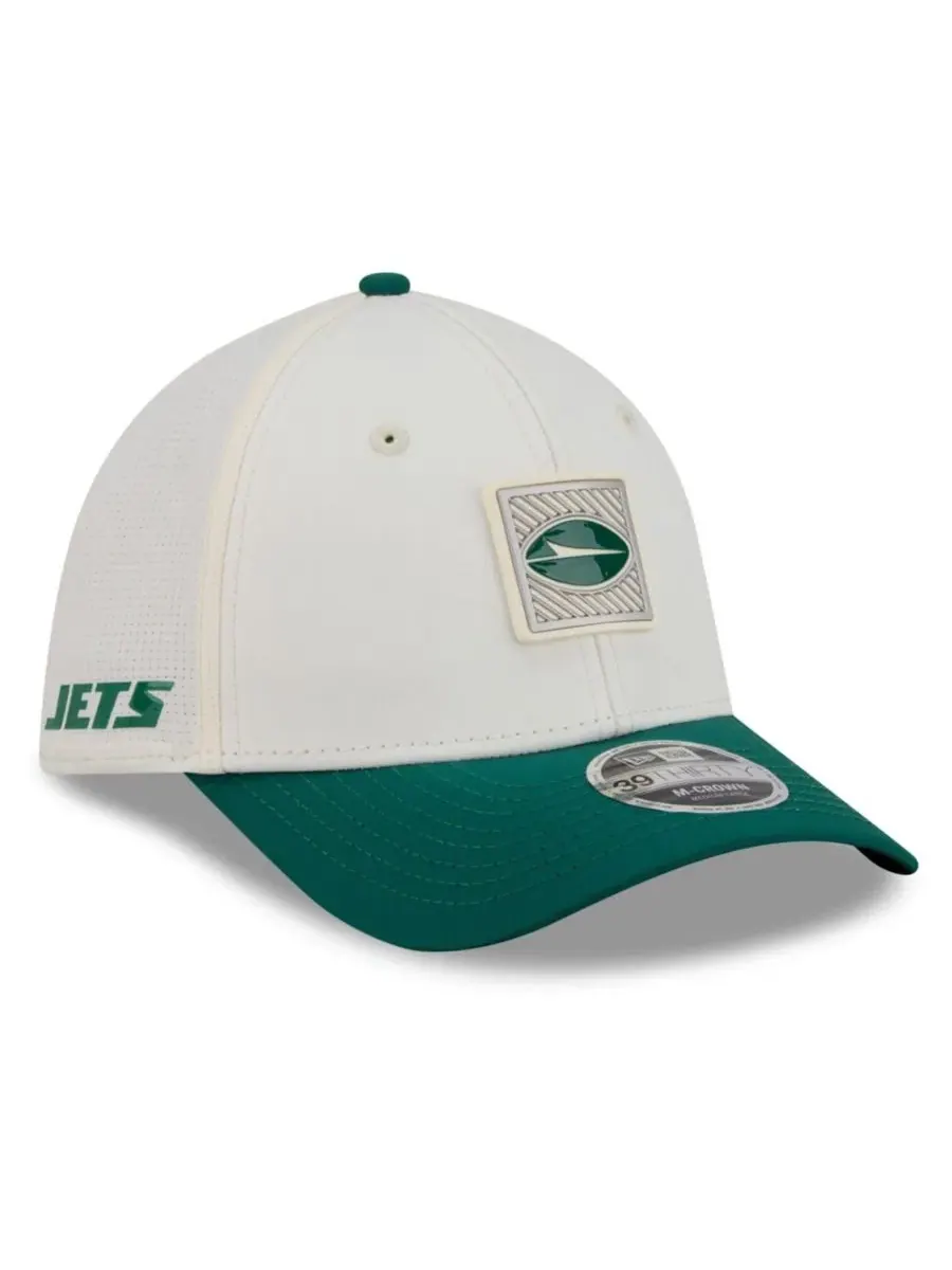 Бейсболка с козырьком New York Jets, модель 39THIRTY Flex New Era — изображение 1 из 5, кремовый зеленый