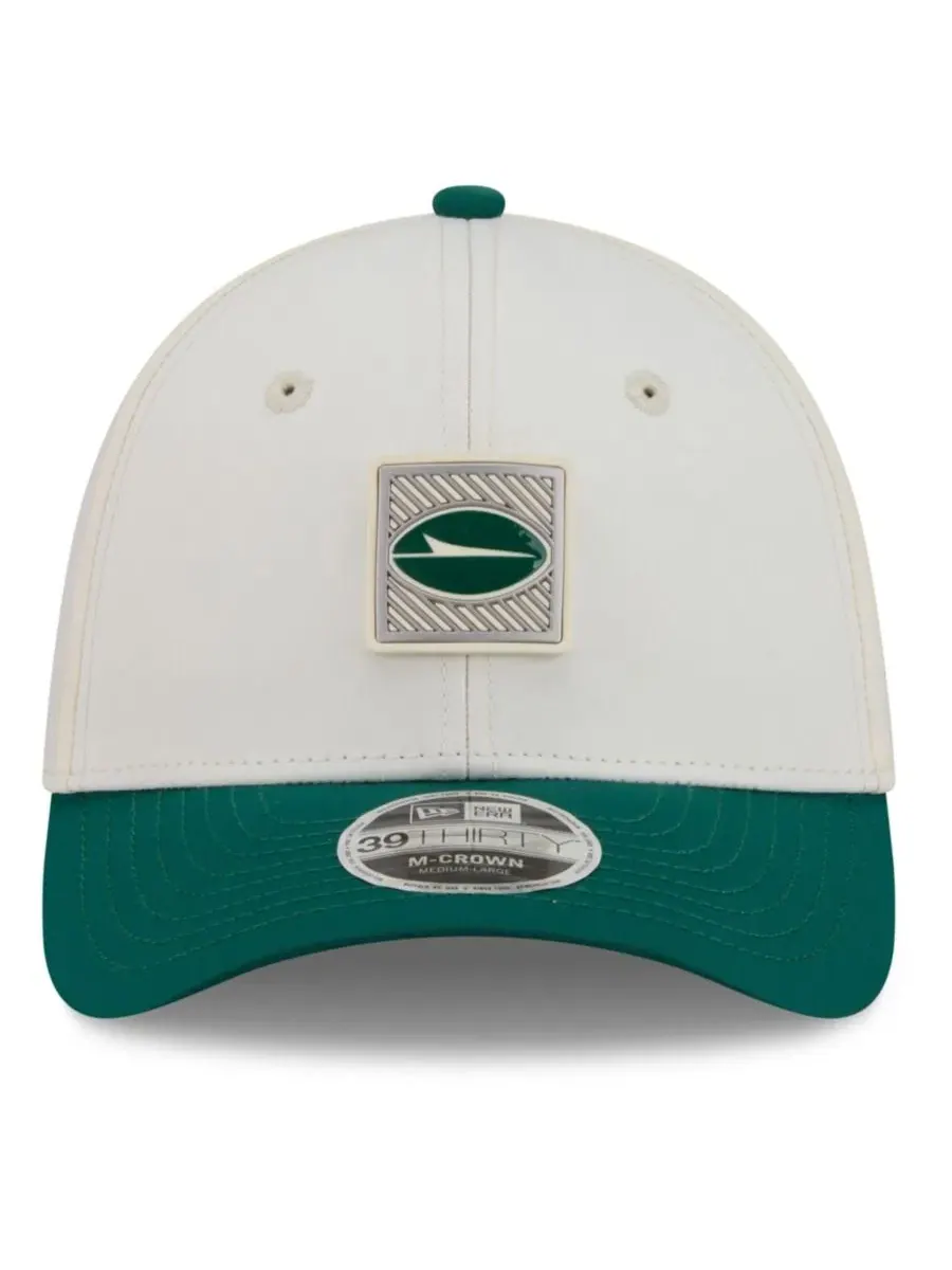 Бейсболка с козырьком New York Jets, модель 39THIRTY Flex New Era — изображение 2 из 5, кремовый зеленый