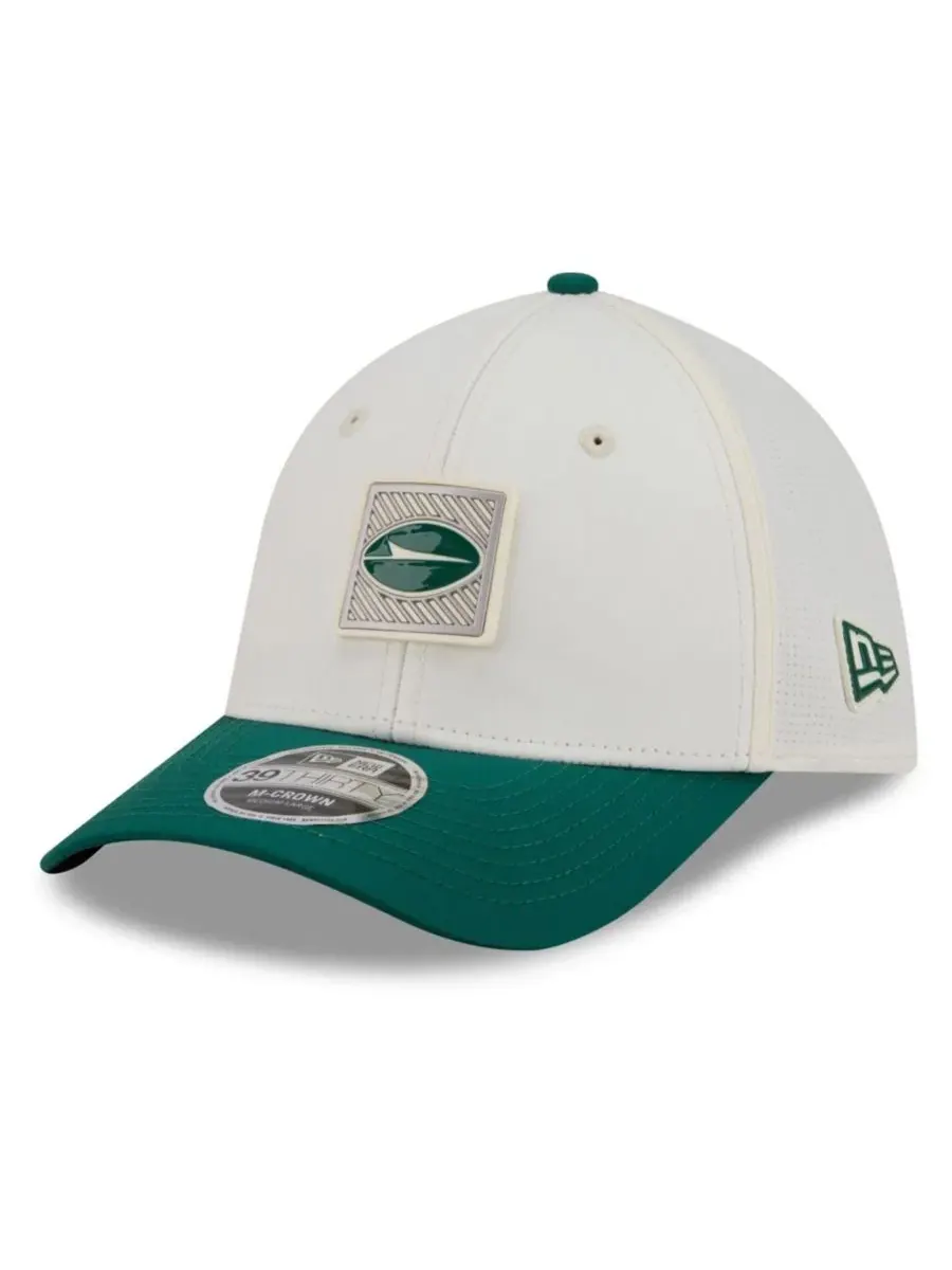 Бейсболка с козырьком New York Jets, модель 39THIRTY Flex New Era — изображение 3 из 5, кремовый зеленый