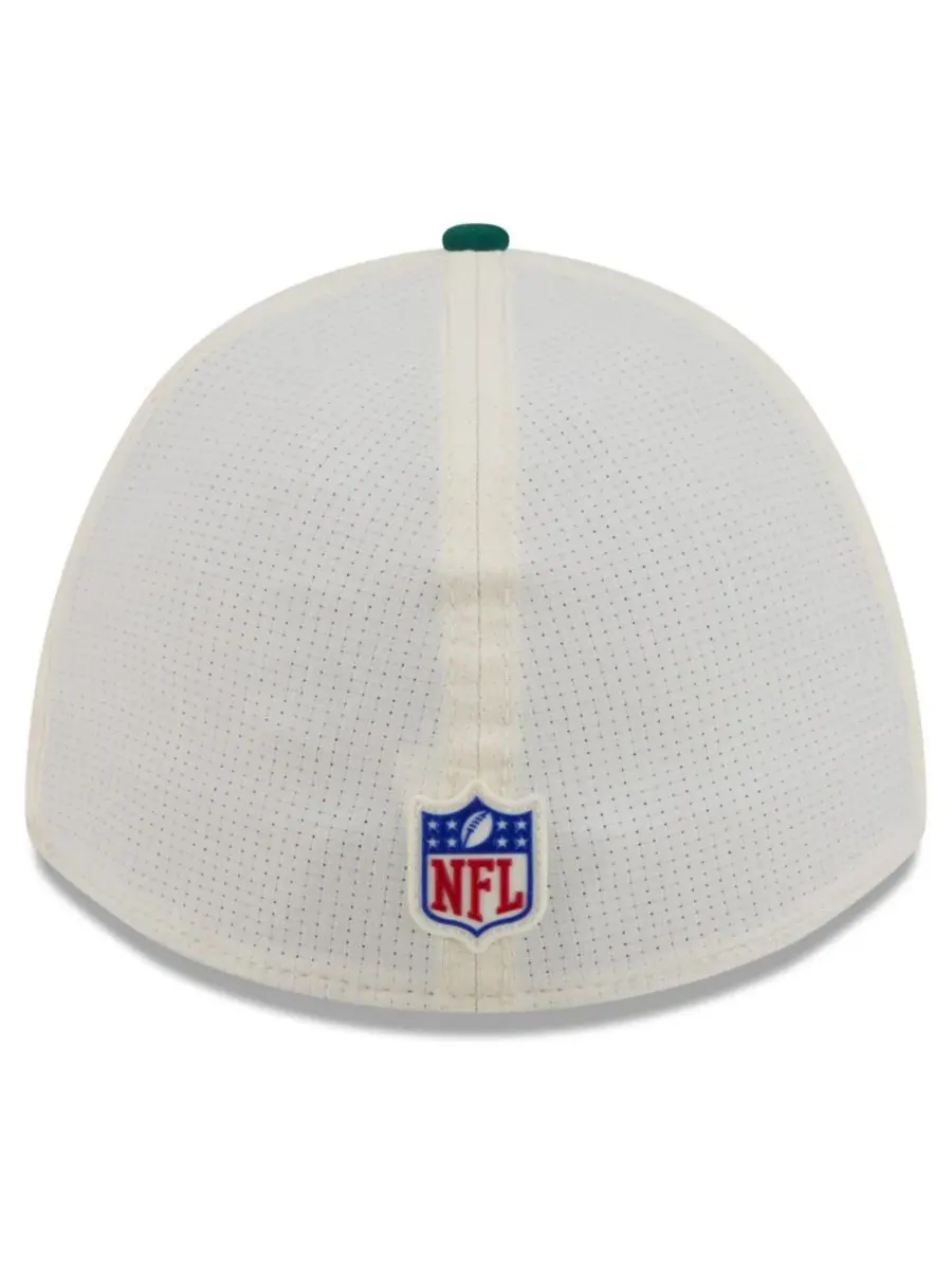 Бейсболка с козырьком New York Jets, модель 39THIRTY Flex New Era — изображение 4 из 5, кремовый зеленый