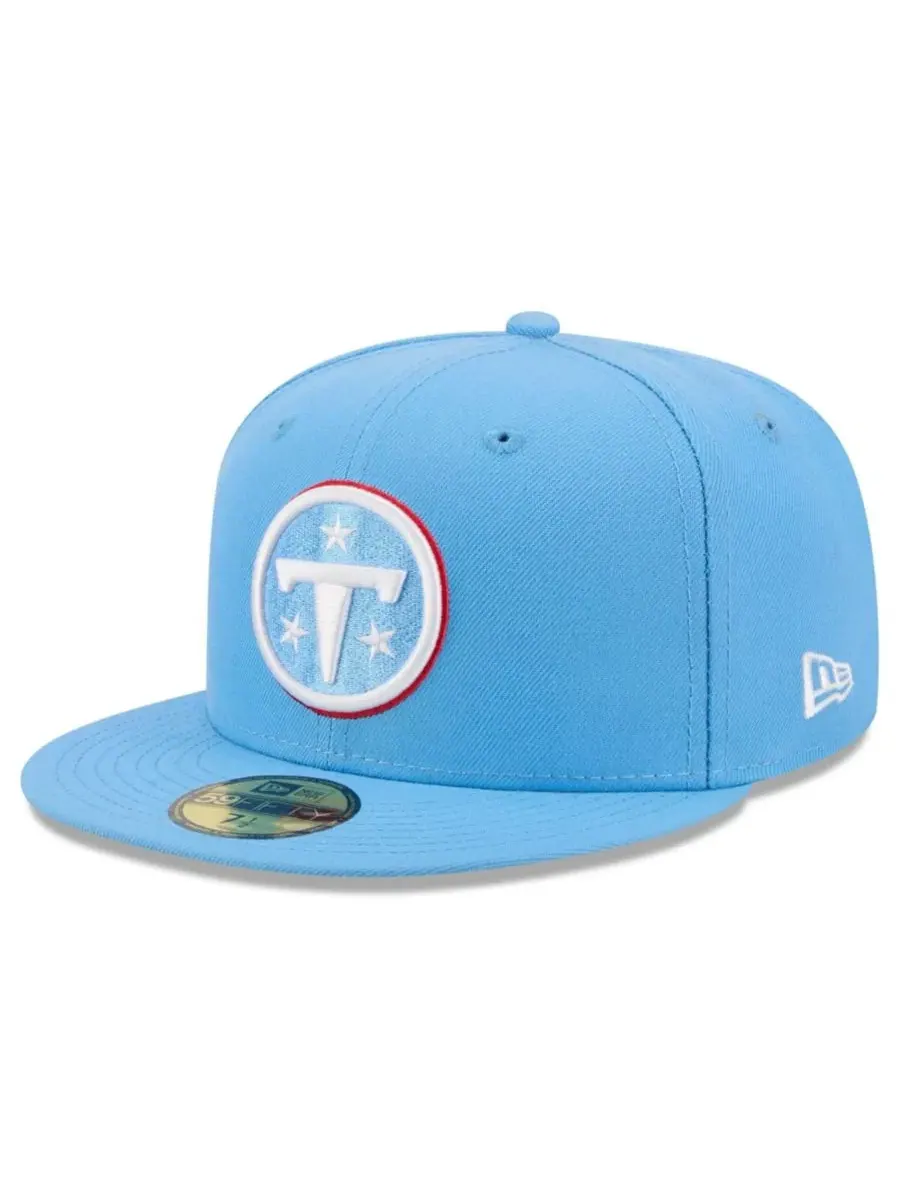 Кепка New Era 59FIFTY с вышитым логотипом Tennessee Titans — изображение 1 из 5, светлый синий