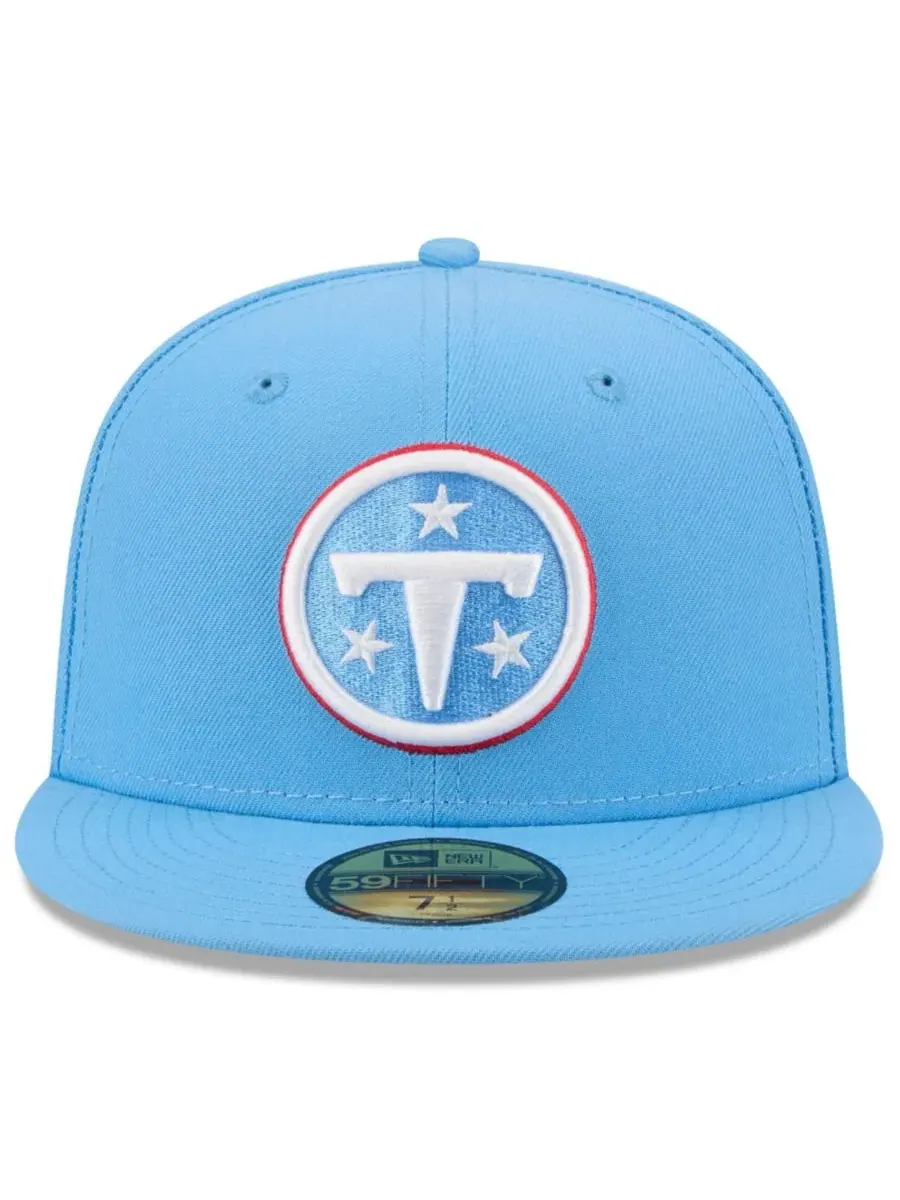 Кепка New Era 59FIFTY с вышитым логотипом Tennessee Titans — изображение 2 из 5, светлый синий