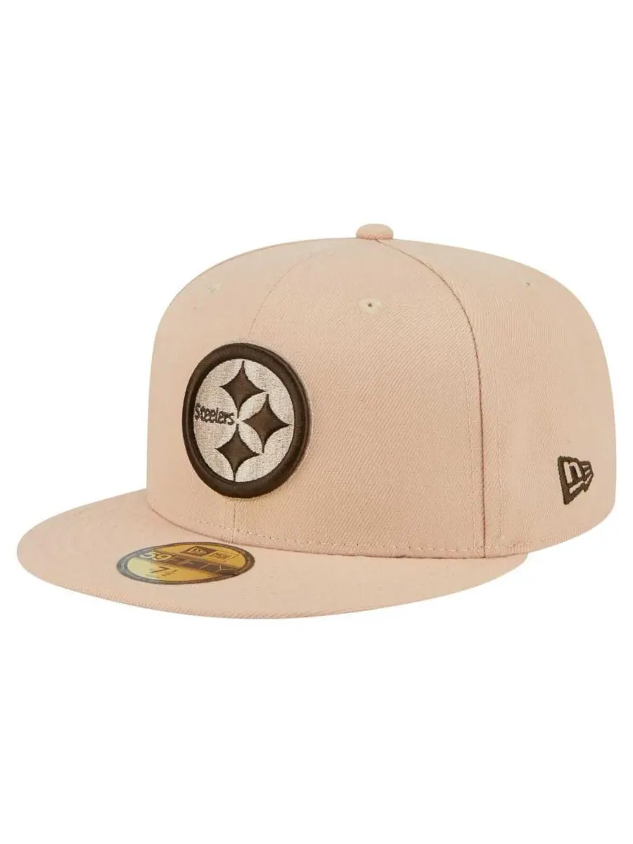 New Era Мужская бейсболка Pittsburgh Steelers Candied Pecan 59FIFTY бежевого цвета — изображение 1 из 5, бежевый