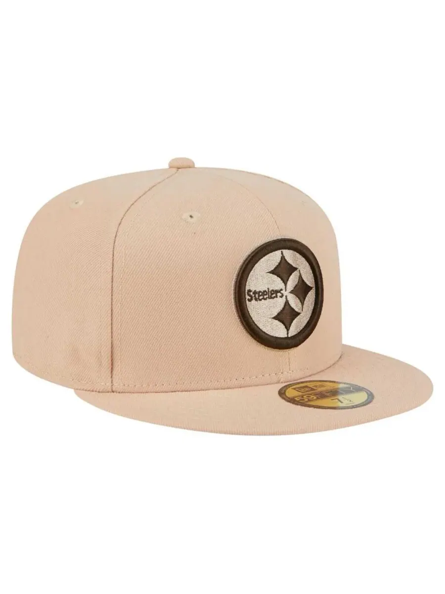 New Era Мужская бейсболка Pittsburgh Steelers Candied Pecan 59FIFTY бежевого цвета — изображение 2 из 5, бежевый