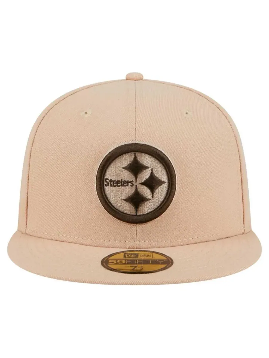 New Era Мужская бейсболка Pittsburgh Steelers Candied Pecan 59FIFTY бежевого цвета — изображение 3 из 5, бежевый