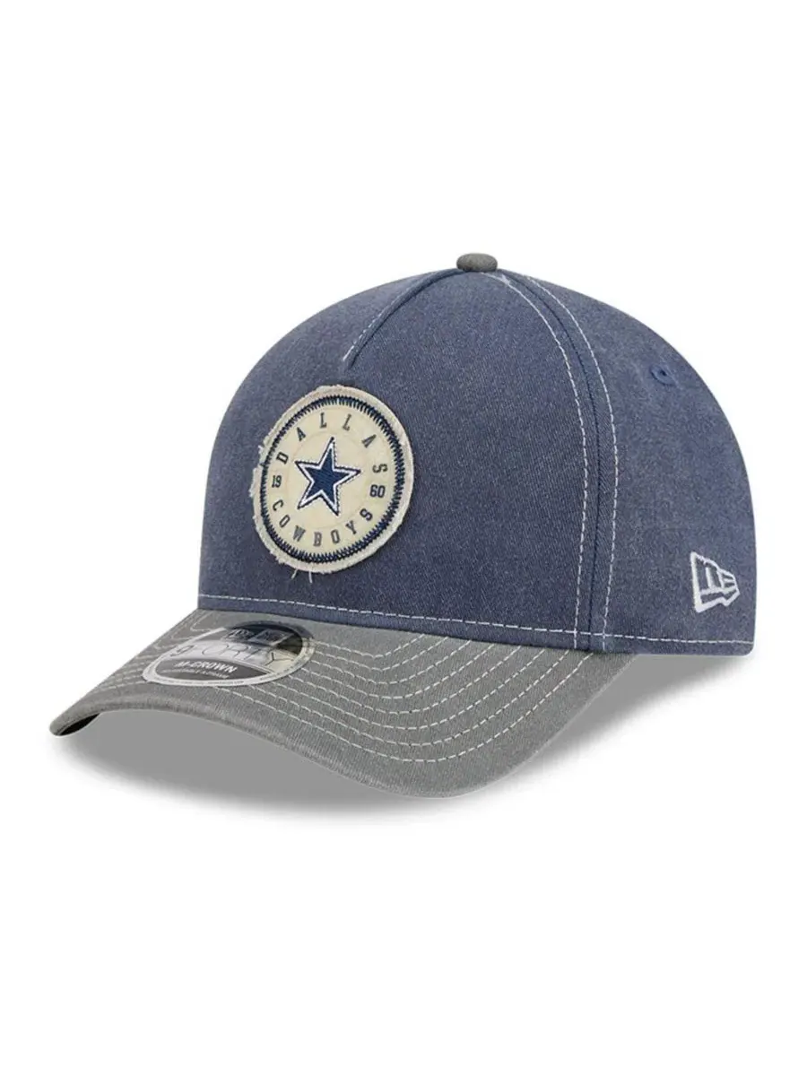 Кепка New Era 9FORTY с аппликацией Dallas Cowboys — изображение 1 из 5, темно-синий серый