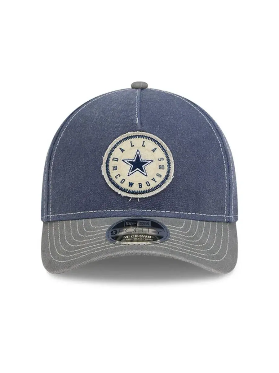 Кепка New Era 9FORTY с аппликацией Dallas Cowboys — изображение 2 из 5, темно-синий серый