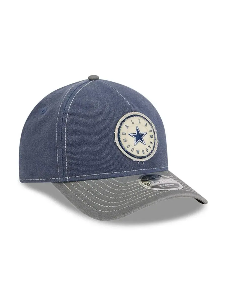 Кепка New Era 9FORTY с аппликацией Dallas Cowboys — изображение 3 из 5, темно-синий серый