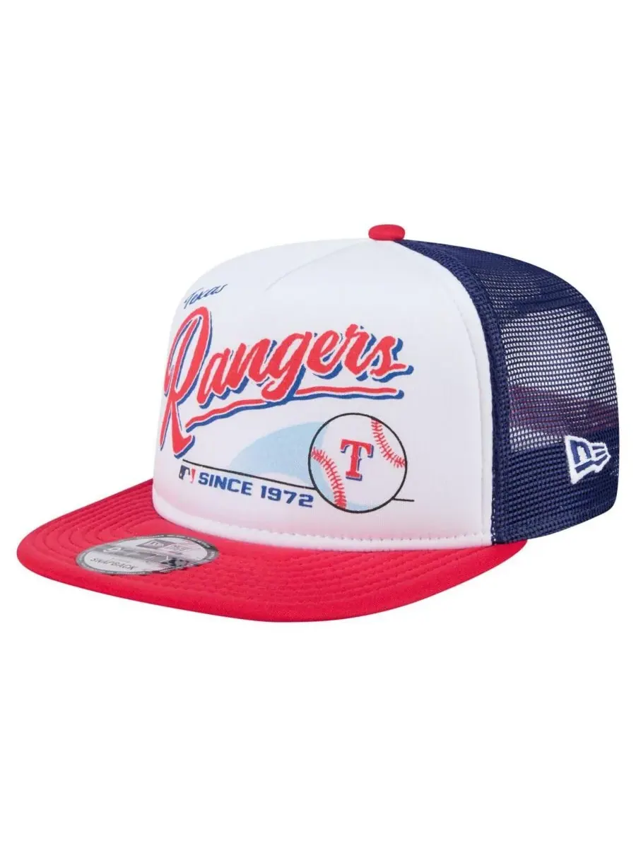 New Era Мужская бело-красная ретро-бейсболка Texas Rangers с надписью 9FIFTY — изображение 1 из 5, белый красный