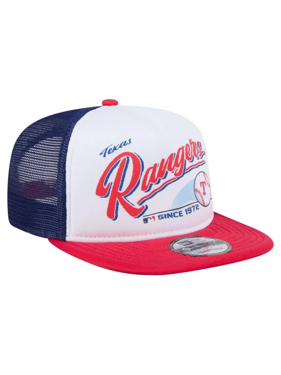 New Era Мужская бело-красная ретро-бейсболка Texas Rangers с надписью 9FIFTY — изображение 3 из 5, белый красный