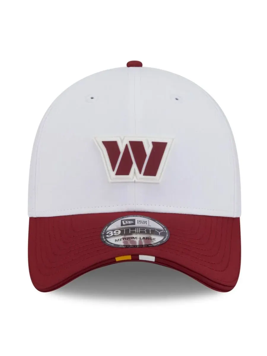 New Era Мужская бело-бордовая кепка Washington Commanders 39THIRTY Flex Hat для тренировочного — изображение 4 из 4