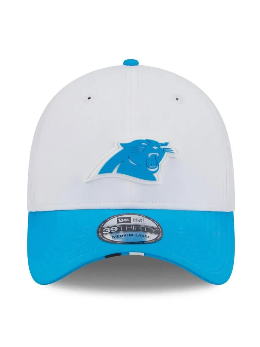 New Era Мужская бело-синяя кепка Carolina Panthers 39THIRTY Flex Hat для тренировочного лагеря НФЛ — изображение 2 из 4