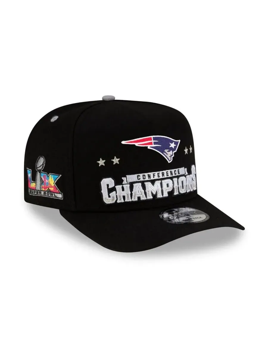 New Era Мужская черная кепка-бейсболка New England Patriots 2025 AFC Champions Locker Room Trophy — изображение 1 из 3