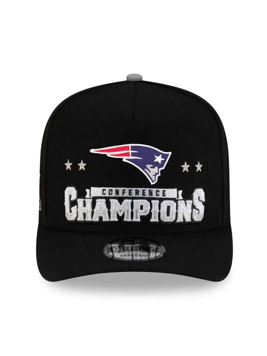 New Era Мужская черная кепка-бейсболка New England Patriots 2025 AFC Champions Locker Room Trophy — изображение 2 из 3