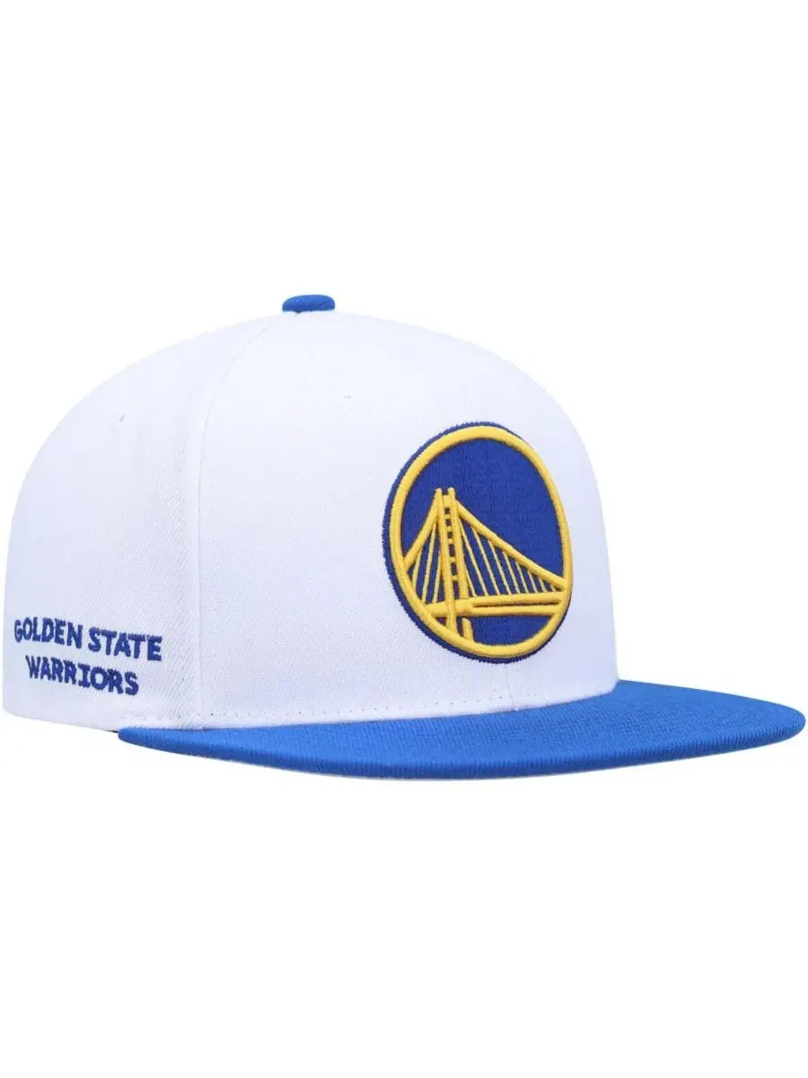 Mitchell & Ness Мужская белая/королевская бейсболка Golden State Warriors Side Core 2.0 Snapback — изображение 1 из 4, белый