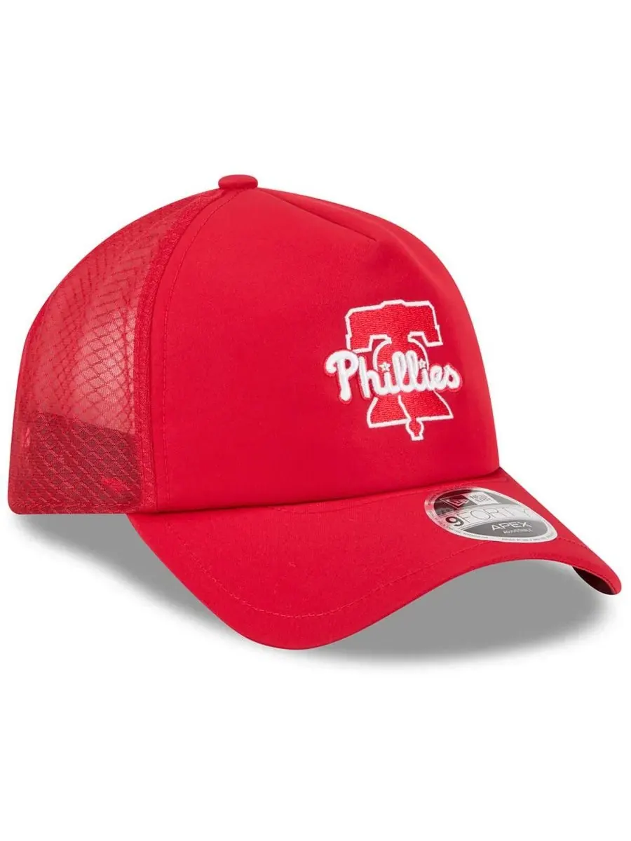 Кепка New Era Philadelphia Phillies 2026 Batting Practice Alternate Apex 9FORTY Adjustable — изображение 3 из 4, красный