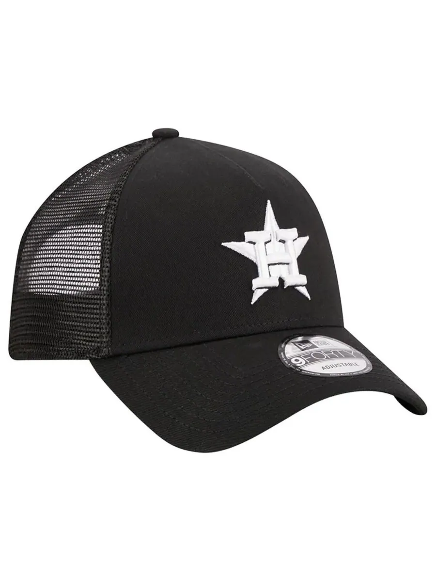 New Era Мужская черная регулируемая кепка-тракер Houston Astros A-Frame 9FORTY — изображение 2 из 4, черный